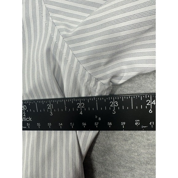 Ministry of Supply Button Down Shirt XL Gray Stripe Recycled Polyester - Picture 6 of 9